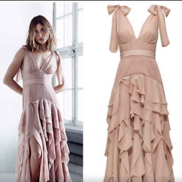 RARE! 💞💖 - H&M Conscious EXCLUSIVE Women's Pink Frilled Chiffon Dress 💕 - Picture 2 of 15